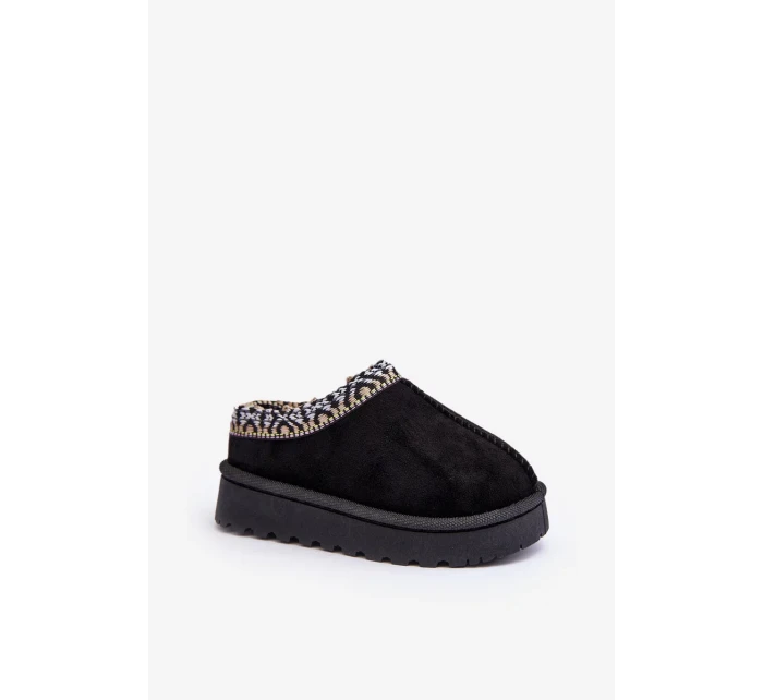 Dětské zateplené pantofle Black Olivane