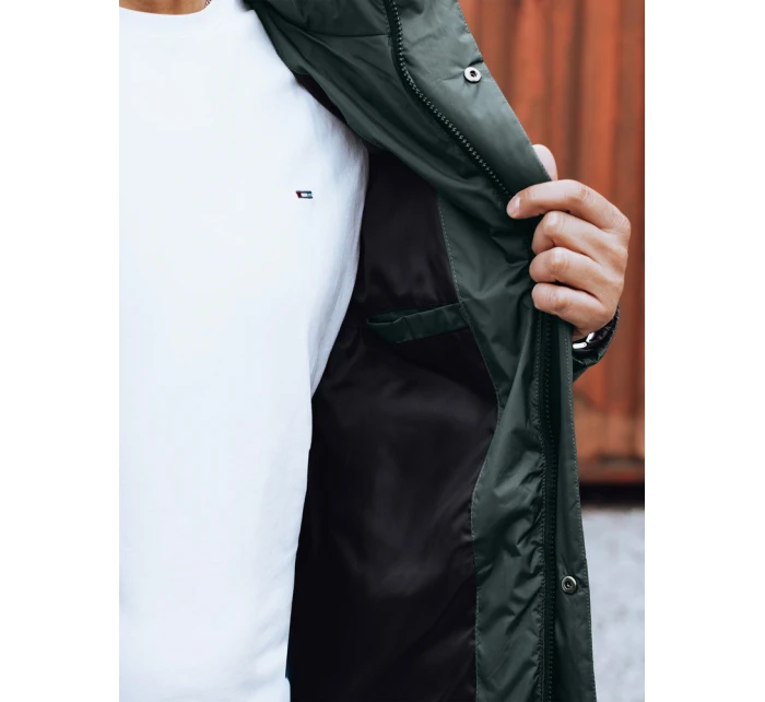 Pánská zimní bunda s odepínací kapucí zelená FashionStreet TX4832