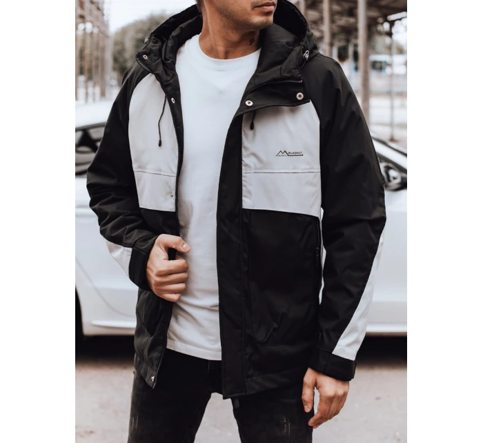 Pánská přechodná bunda do deště černá/šedá Dstreet TX4916