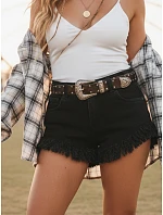 Szorty damskie z wysokim stanem czarne model 22120869 - FashionStreet