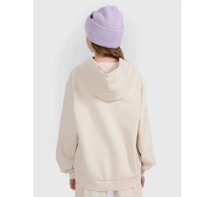 Dívčí nepruhovaná mikina s kapucí 4F 4FJRAW25TSWSF2294-11S