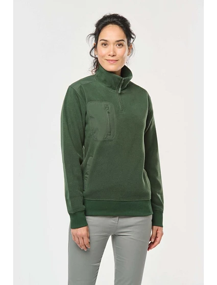 905 Pracovní fleecová mikina s 1/4 zipem model 22514431 forest green - WK 905 Pracovní fleecová mikina s 1/4 zipem model 22514431 forest green - WK