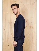 Men Pánský svetr s výstřihem do V night blue model 22500678 - NEOBLU