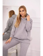 Zateplený set s mikinou s kapucí šedý Zateplený set s mikinou s kapucí šedý