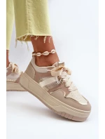 Dámské tenisky na platformě z ekokože béžové Moun