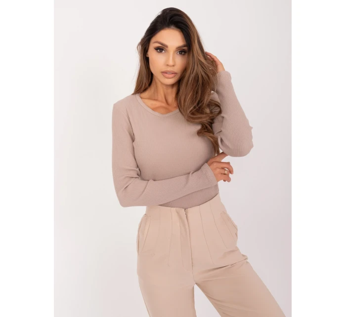 Bluzka RV BZ model 20136629 ciemny bezowy - FPrice Bluzka RV BZ model 20136629 ciemny bezowy - FPrice