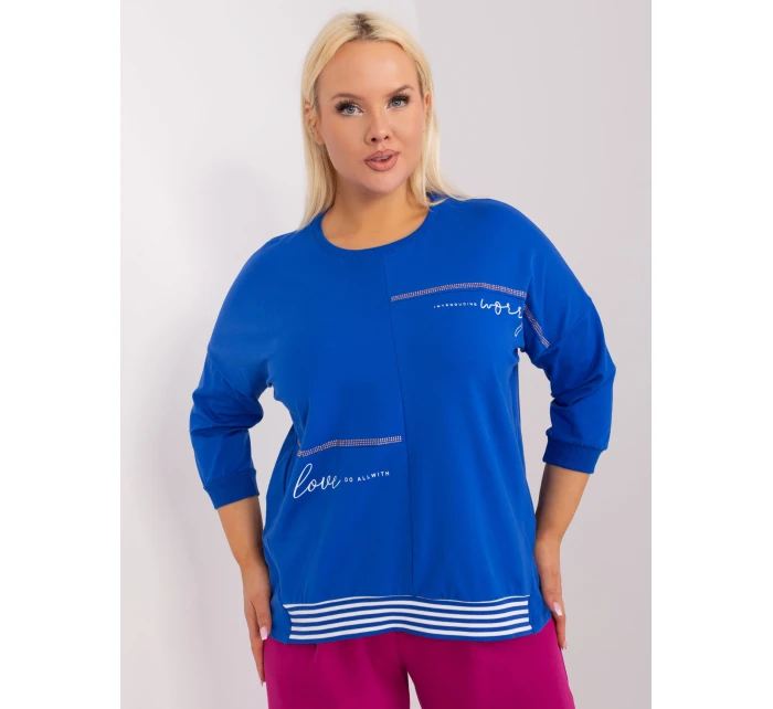 Bluzka RV BZ model 21480249 kobaltowy - FPrice Bluzka RV BZ model 21480249 kobaltowy - FPrice