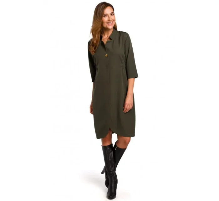 šaty khaki barva model 18002236 - STYLOVE