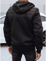 Pánská přechodná prošívaná bunda s kapucí černá FashionStreet TX4920