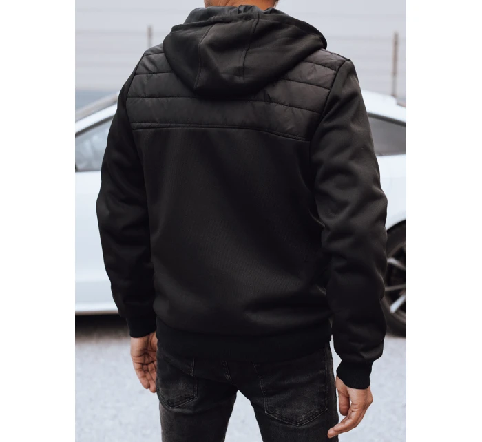 Pánská přechodná prošívaná bunda s kapucí černá FashionStreet TX4920