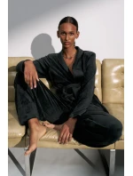 Sensual Velour Robe Top 01 - BLACK - TRIUMPH BLACK - TRIUMPH