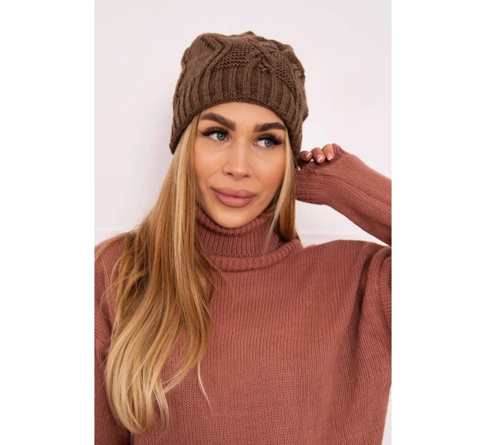 Fleecová čepice Sylwia K244 mocca Fleecová čepice Sylwia K244 mocca