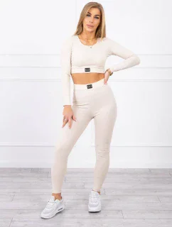 Souprava s  pruhovaná světle béžová model 18753371 - K-Fashion