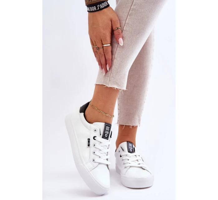 Dámské Kožené Tenisky Big Star EE274312 Bílé-černé