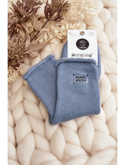 Dámské tlusté ponožky modré