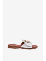 Ekokožené Ploché Sandály Pro Ženy S Dekorativním Detalem Stříbrné Frelie Ekokožené Ploché Sandály Pro Ženy S Dekorativním Detalem Stříbrné Frelie