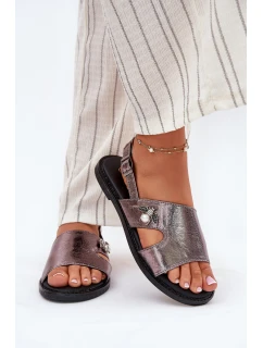 Dámské Ploché Sandály S Dekorativním Detalem Stříbrné model 21697232 - VINCEZA