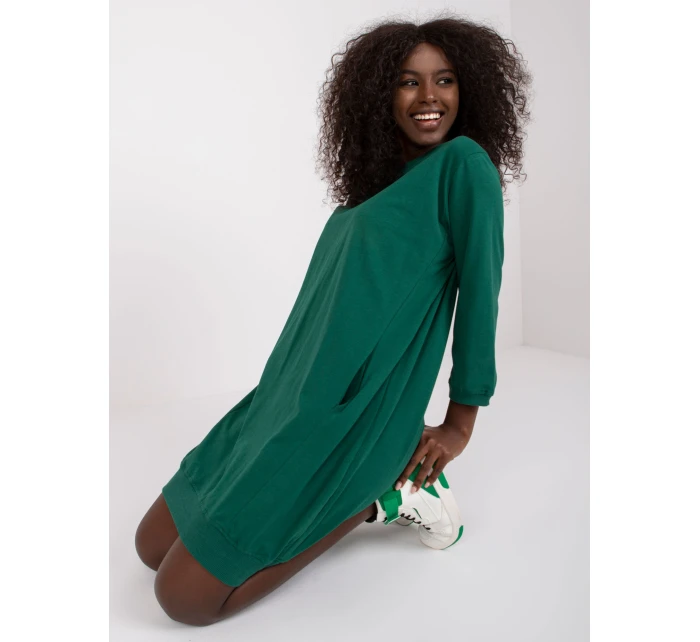 Šaty RV SK model 21782250 tmavě zelená - FPrice Šaty RV SK model 21782250 tmavě zelená - FPrice