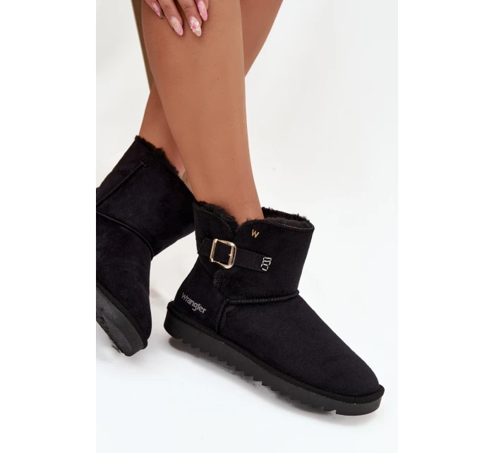Dámské sněhule Wrangler s přezkou – černé Dámské sněhule Wrangler s přezkou – černé
