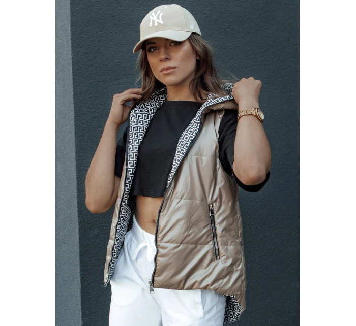 Dámská prošívaná vesta ICONVEST camel FashionStreet TY4433