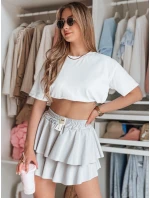 mini sukně s volánem světle šedá Dstreet model 21986580 - FashionStreet