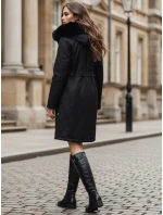 Dámská zimní bunda parka s kožešinou černá model 21991636 - Dstreet Dámská zimní bunda parka s kožešinou černá model 21991636 - Dstreet