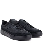 Černé pánské sportovní kožené polobotky v stylu model 22323654 - Big Star Černé pánské sportovní kožené polobotky v stylu model 22323654 - Big Star