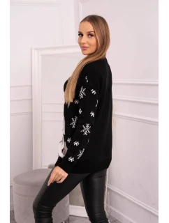 Vánoční svetr se sobem černý