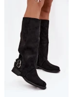 Zateplené dámské kozačky s černé model 21715385 - Boto