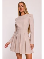 M884 Šaty džínového vzhledu - béžové