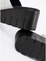 Moderní nazouváky dámské stříbrné platforma Moderní nazouváky dámské stříbrné platforma