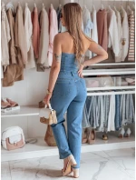 Dámský džínový overal s korzetem GORSETTA modrý FashionStreet EY2588