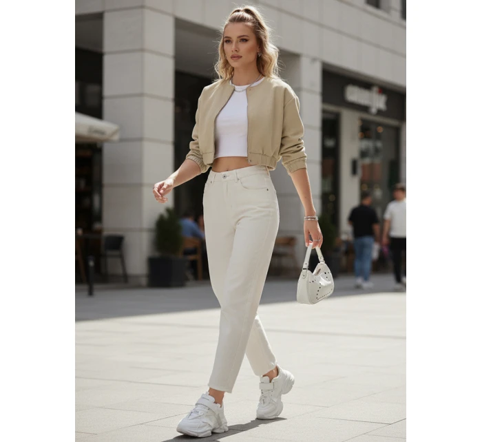 Dámské džíny mom fit s vysokým pasem světle béžové Dstreet model 21996022 - FashionStreet