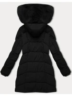 Černá dámská zimní plus size bunda s do stehen model 21248373 - S'WEST Černá dámská zimní plus size bunda s do stehen model 21248373 - S'WEST