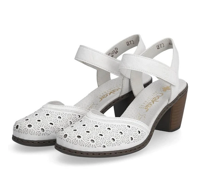 Kožené pohodlné sandály W model 22066508 white - Rieker