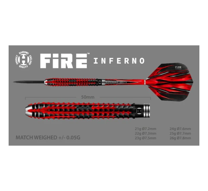 Šipky Harrows Fire Inferno 90% Steeltip HS-TNK-000013898