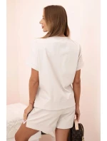 Dámský punto set s krátkými rukávy a šortkami béžový Dámský punto set s krátkými rukávy a šortkami béžový