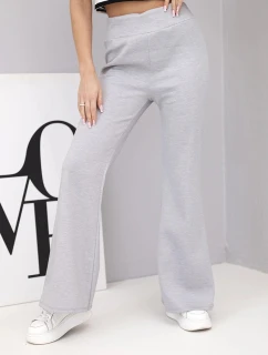 Dámské kalhoty máslíčko s rozšiřující se nohavicí šedé