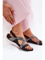 Plné Kožené Sandály Dámské Zazoo 40032 Černé