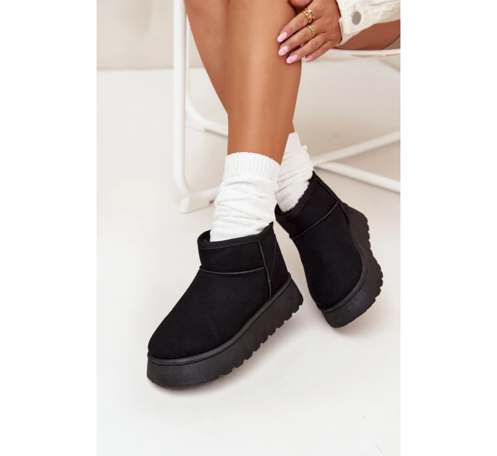Dámské Sněhule Na Platformě Zateplené Kožíškem Černé model 21705246 - Boto Dámské Sněhule Na Platformě Zateplené Kožíškem Černé model 21705246 - Boto