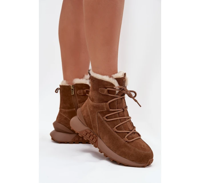 Dámské Sněhule Z Semiše S Kožíškem Big Star model 21706021 Hnědé - Big Star Shoes Dámské Sněhule Z Semiše S Kožíškem Big Star model 21706021 Hnědé - Big Star Shoes