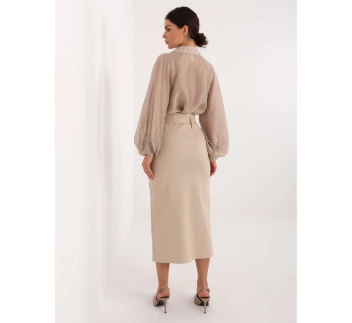 Spódnica IT SD model 21795598 beżowy - FPrice Spódnica IT SD model 21795598 beżowy - FPrice