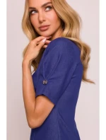 model 20970485 Džínové šaty se záhyby modré - Moe model 20970485 Džínové šaty se záhyby modré - Moe