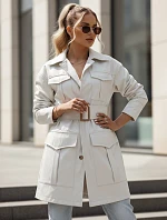 VERMONT dámský přechodový kabát s vázáním světle šedý FashionStreet NY0581