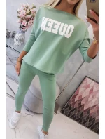 Sada s potiskem Queen tmavě mátová Sada s potiskem Queen tmavě mátová