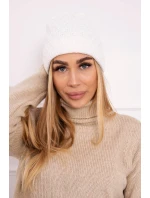 Fleecová čepice model 18750825 bílá - K-Fashion Fleecová čepice model 18750825 bílá - K-Fashion