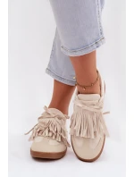 Dámské tenisky s třásněmi Béžové model 21937712 - Boto