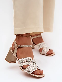 Dámské sandály na podpatku Vinceza 20282 Zlaté