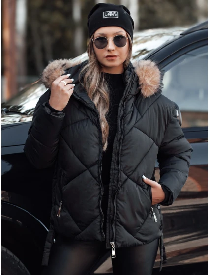 Dámská zimní bunda LESISI prošívaná s kapucí černá FashionStreet TY4716