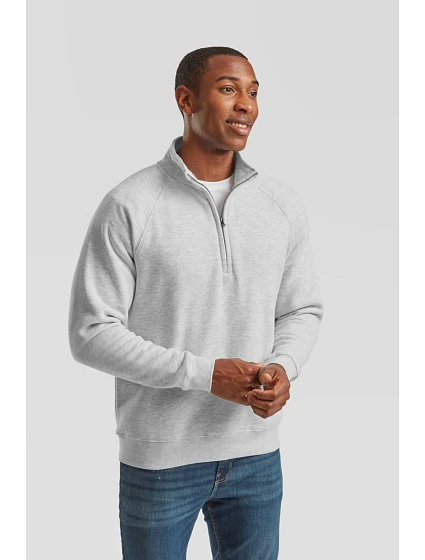 Premium Zip Neck Sweat Mikina s 1/4 zipem model 22458152 heather grey - Fruit of the Loom Premium Zip Neck Sweat Mikina s 1/4 zipem model 22458152 heather grey - Fruit of the Loom